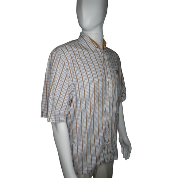 Timberland Men's Checkered‎ Print Short Sleeve Shirt Size L - Picture 2 of 7